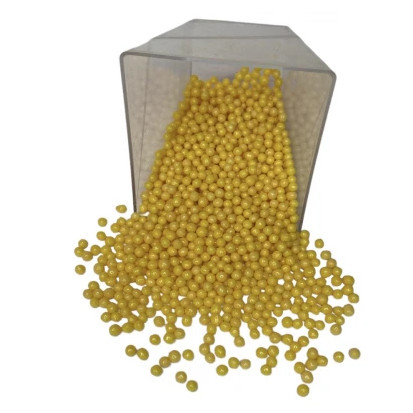 Кондитерська посипка глазурований ПОВІТРЯНИЙ РИС 3 мм Жовтий(50 грам)
