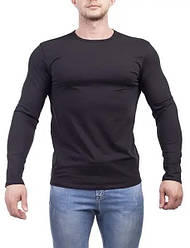 Лонгслів чоловічий 100% бавовна Атлет 000101 чорний (розміри: 48-52)