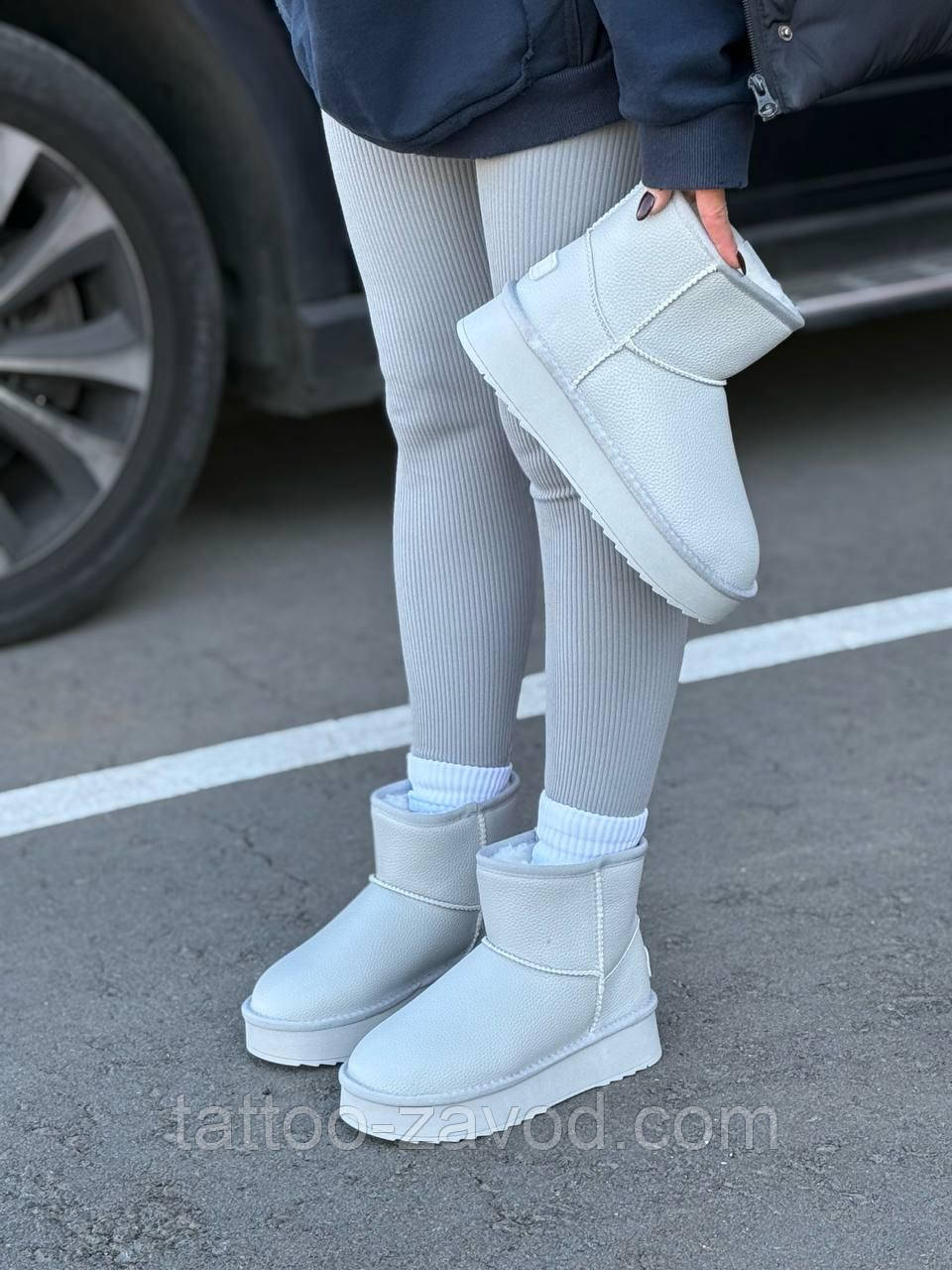 Уги зимові жіночі UGG сірі шкіряні 36 37 38 39 40 41, фото 1