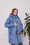 Тепла слінгокуртка 3в1 "Congo" з двома вставками для вагітних, блакитна, фото 5