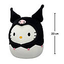 М'яка іграшка Squishmallows Hello Kitty - Хелоу Кітті в образі Куромі (20 cm) SQSN00388, фото 3