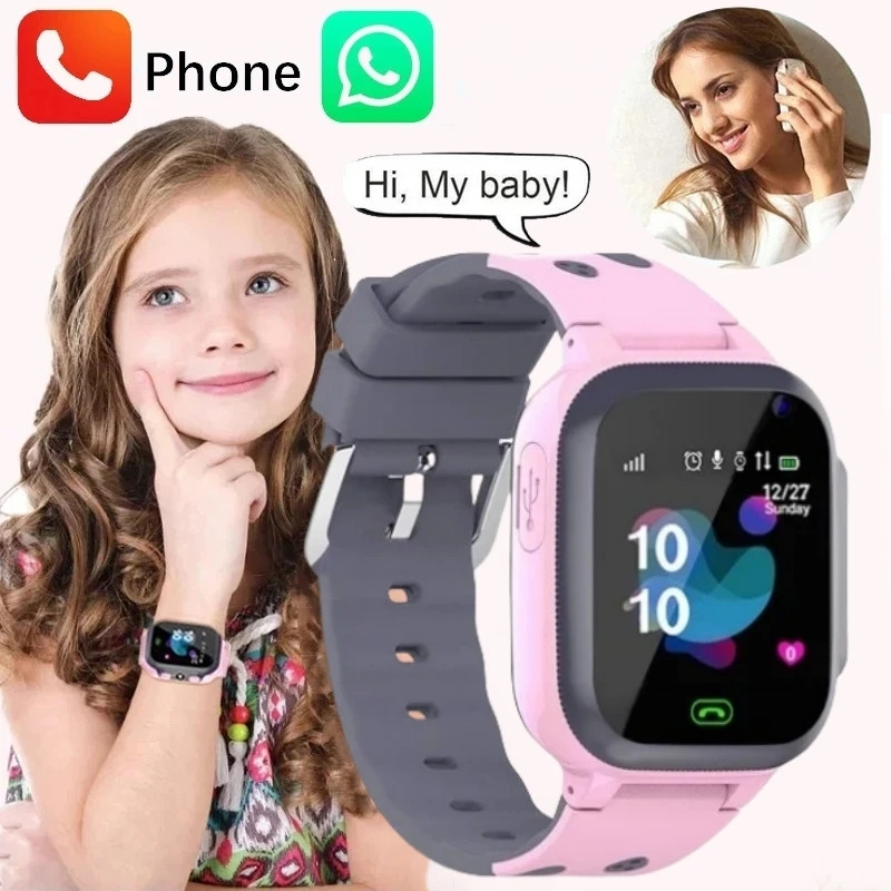 Дитячий смарт годинник з сим картою, відстеженням Рожеві Smart Baby Watch Розумний годинник для дівчинки