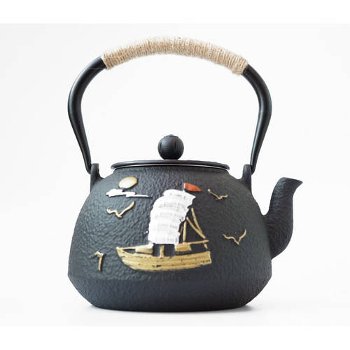 Чайник чугунный тецубин с рисунком и ситом внутри чугунный чайник для ...