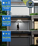 Сонячні охоронні світильники, сонячні прожектори Датчик руху 156 LED з окремою сонячною панеллю, кут освітлення 270°, IP65, фото 6