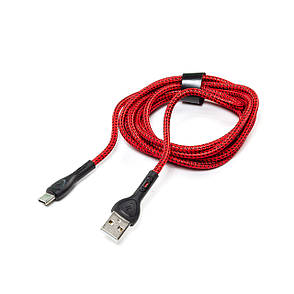 Кабель USB - Type-C LDNIO LS482 2.4A 2м LED червоний, фото 4