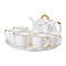 Чайний набір на 6 персон, із заварювальним чайником і підставкою, білий., фото 8