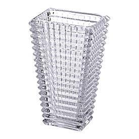 Прямокутна декоративна ваза для квітів із скла, 17 см.