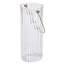 Декоративна скляна ваза для квітів з ручкою 29 см