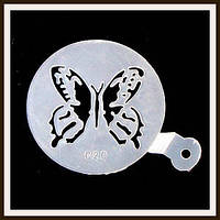 Трафарет маленький діаметр 7,4 см Метелик