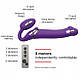 Безремінний страпон з вібрацією Strap-On-Me Vibrating Violet L, діам. 3,7 см, пульт ДК, регульований, фото 2