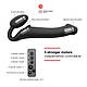 Безремінний страпон з вібрацією Strap-On-Me Vibrating Black L, діаметр 3,7см, пульт ДК, регульований, фото 2