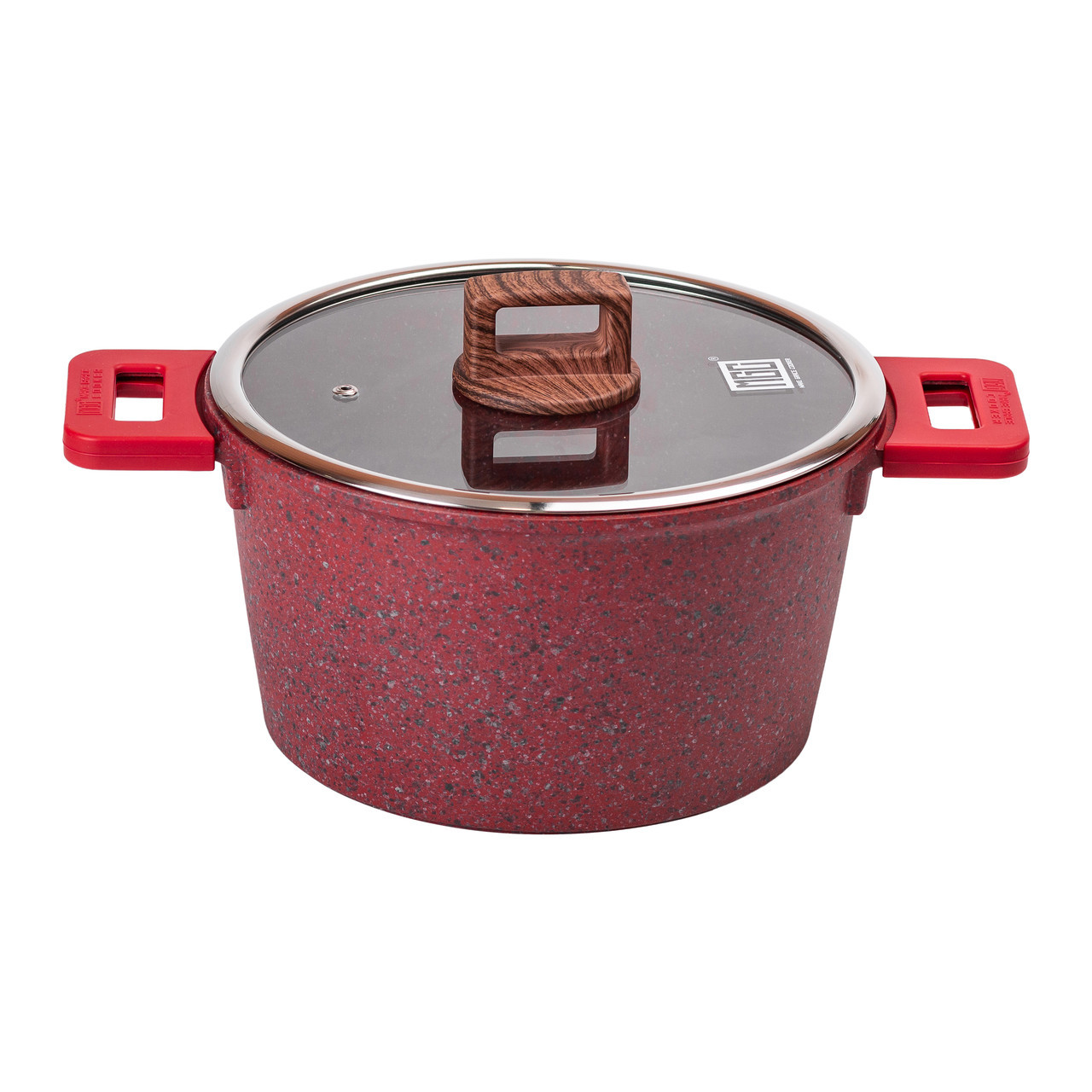 Алюмінієва каструля об'ємом 5,3 л з кришкою Ø 24 см з антипригарним покриттям MGC, фото 1