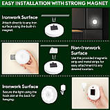 Внутрішній світильник з датчиком руху, Світлодіодне нічне світло, що перезаряджається, 2 кольори 3 режими Stick On Stair Lights, фото 6