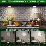 Внутрішній світильник з датчиком руху, Світлодіодне нічне світло, що перезаряджається, 2 кольори 3 режими Stick On Stair Lights, фото 7