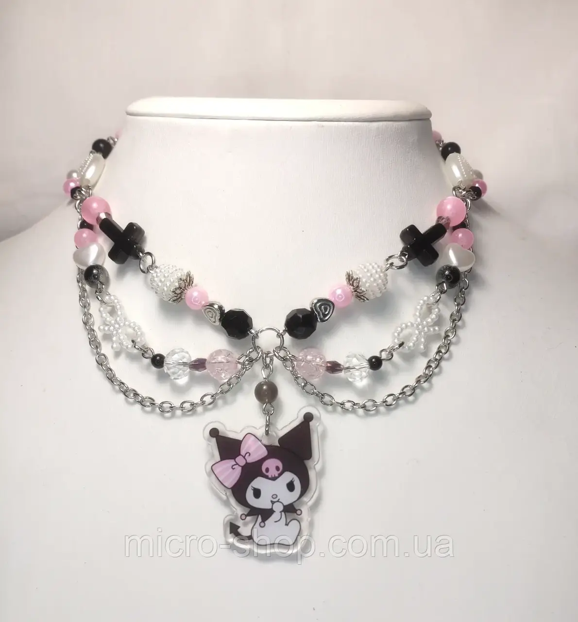 Намисто ручної роботи Куромі Kuromi Sanrio