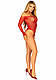 Сітчасте боді зі стразами Leg Avenue Crystalized fishnet bodysuit Red One Size, фото 4