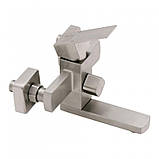 Змішувач для ванни Lidz Kubis 006 з поворотним виливом (з душовим гарнітуром) (k35) LDKUB006NKS28536 Nickel, фото 3