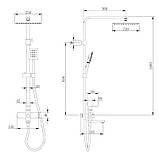 Душова система універсальна Lidz Kubis 1030 на три споживача (з виливом) (k35) LDKUB1030NKS28538 Nickel, фото 2