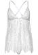 Сорочка бебі-дол Leg Avenue Floral lace babydoll & string White L, стрінги, фото 3