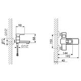 Змішувач для ванни Lidz Wawel 006 (з душовим гарнітуром) (k35) LDWAW006BLA45393 Black, фото 2