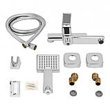 Змішувач для ванни Lidz Dozorca 0051 з поворотним виливом (з душовим гарнітуром) (k35) LDDOZ0051CRM45404, фото 6