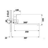 Змішувач для ванни Lidz Dozorca 005 з поворотним виливом (з душовим гарнітуром) (k35) LDDOZ005CRM45405 Chrome, фото 2