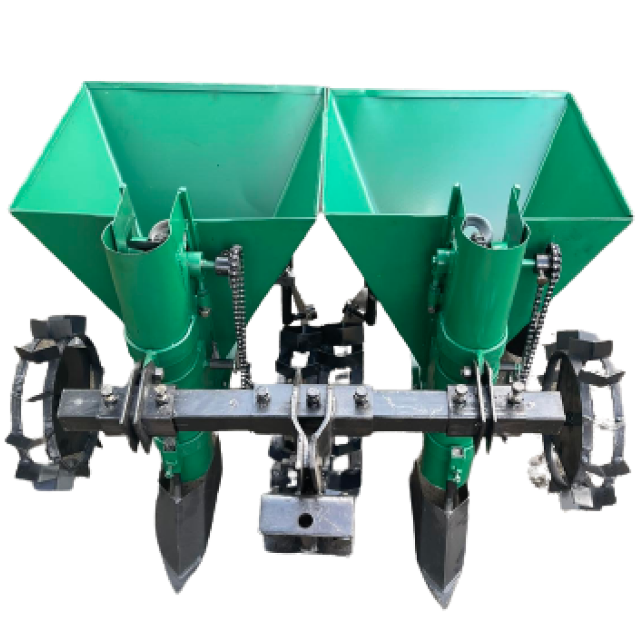 Картоплесаджалка 2 ряди до мототрактора і важкого мотоблока (1Т) з бункером для добрив, фото 1