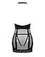 Напівпрозора сорочка з відкритими грудьми Obsessive Lacrisia chemise M/L, чорна, з чокером, фото 7