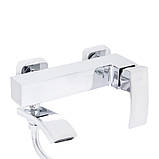 Змішувач для ванни Qtap Swan Cascada з поворотним виливом (з душовим гарнітуром) QTSWA260CRM45565 Chrome, фото 3