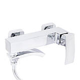 Змішувач для ванни Qtap Swan Cascada з поворотним виливом (з душовим гарнітуром) QTSWA260CRM45565 Chrome, фото 4