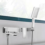 Змішувач для ванни Qtap Swan Cascada з поворотним виливом (з душовим гарнітуром) QTSWA260CRM45565 Chrome, фото 8