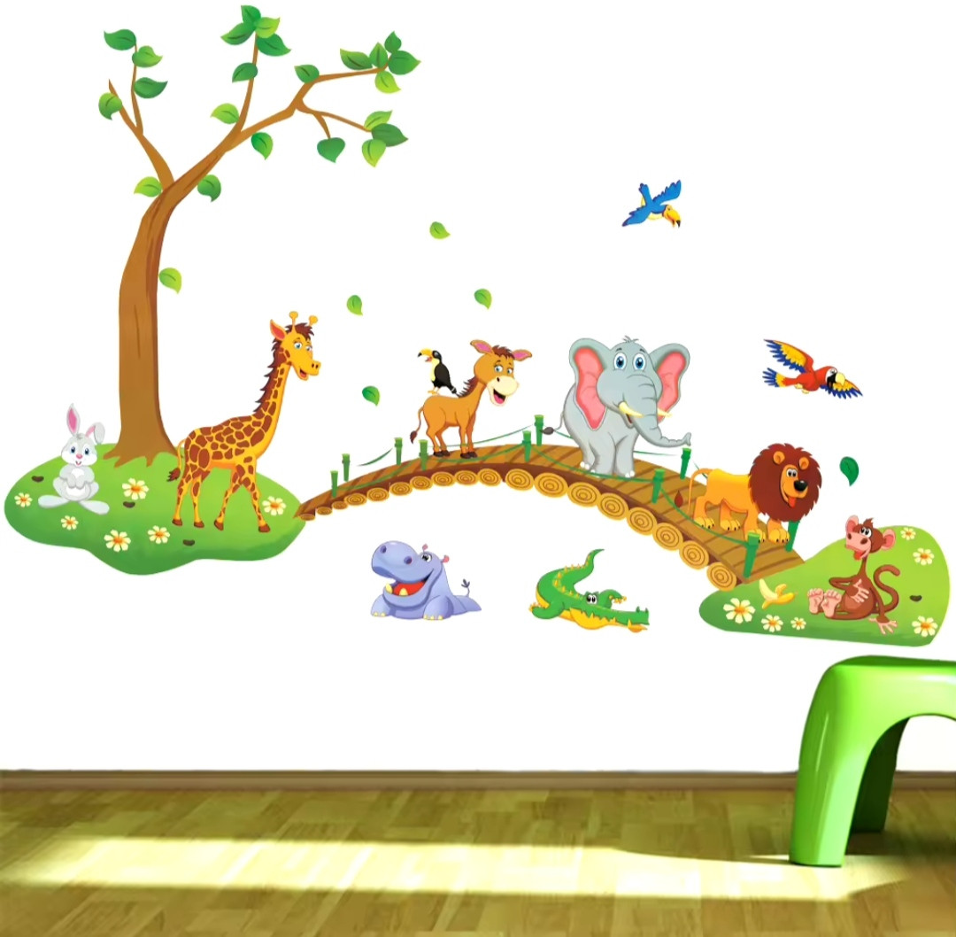 Наклейка в дитячу на шафу Місток дружби (лист 90 х 60 см) Б368