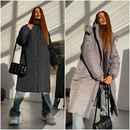 Довге жіноче зимове пальто, фото 1
