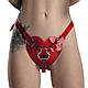 Трусики Серце для страпону Feral Feelings - Hearts Strap-on Belt Red Trasparent, фото 2