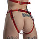 Трусики Серце для страпону Feral Feelings - Hearts Strap-on Belt Red Trasparent, фото 3