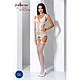 Бодістокінг Passion BS066 One Size, White, комбінезон, імітація панчіх і пояса з гартерами, фото 2