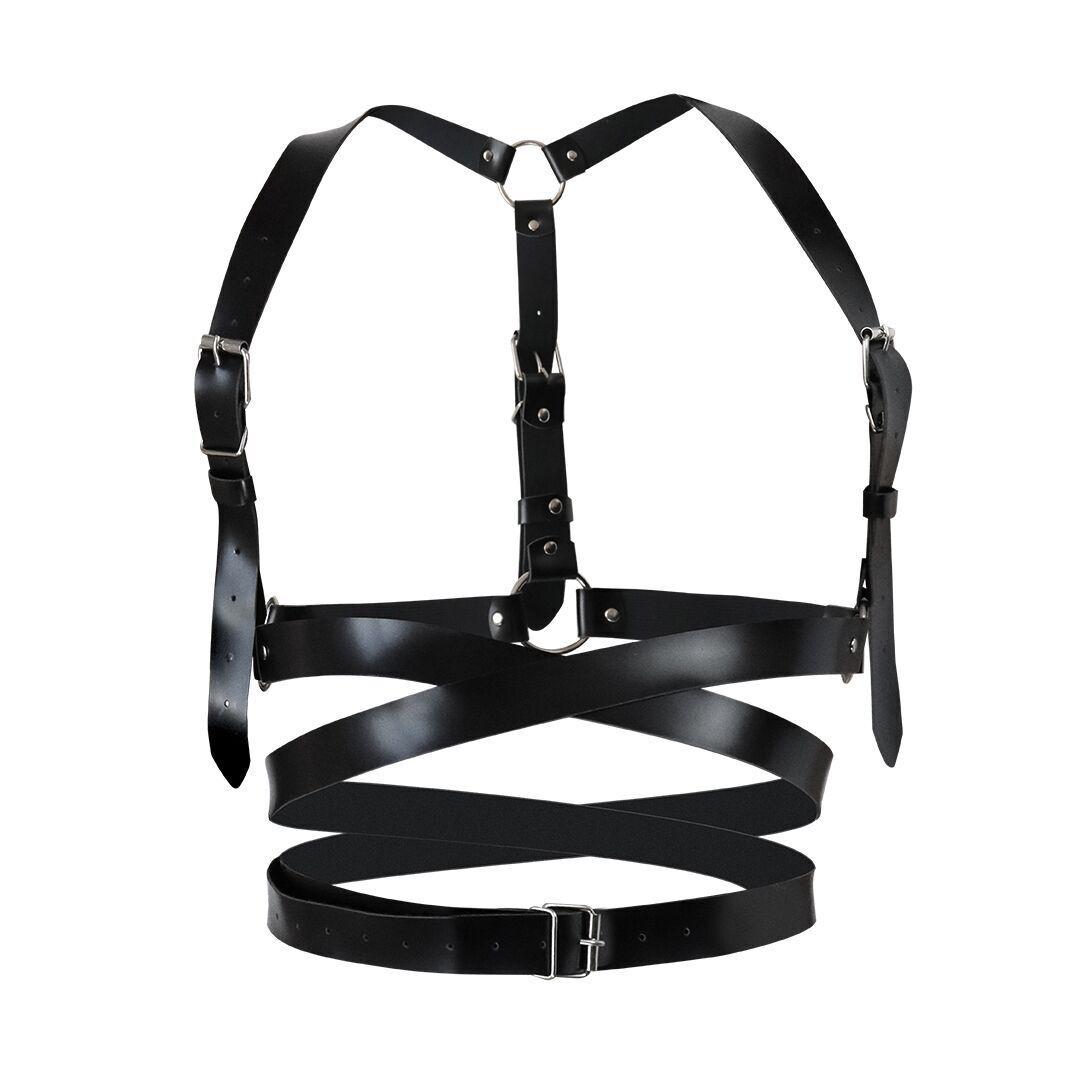 Шкіряна портупея Art of Sex - Melani Leather harness, Чорна L-2XL, фото 1