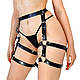Шкіряні гартери Art of Sex - Melani Leather garters, Чорні XS-M, фото 3