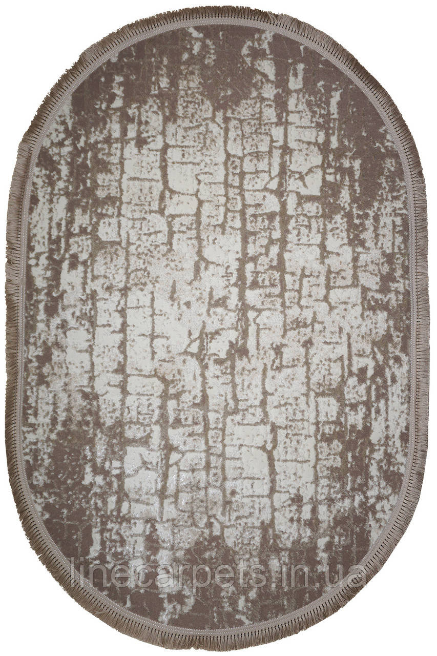 Сучасний бежевий овальний килим LEVADO 09046A L. BEIGE, фото 1