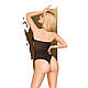 Боді Penthouse Blooming Era S/L Black, імітація гіпюрового страплесу, відкриті плечі, фото 2