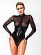 Боди Noir Handmade F321 Edge wetlook and mesh body with rings - XL, фото 3