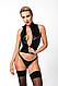 Топ Noir Handmade F324 Glam wetlook top with vinyl corset - M, фото 3