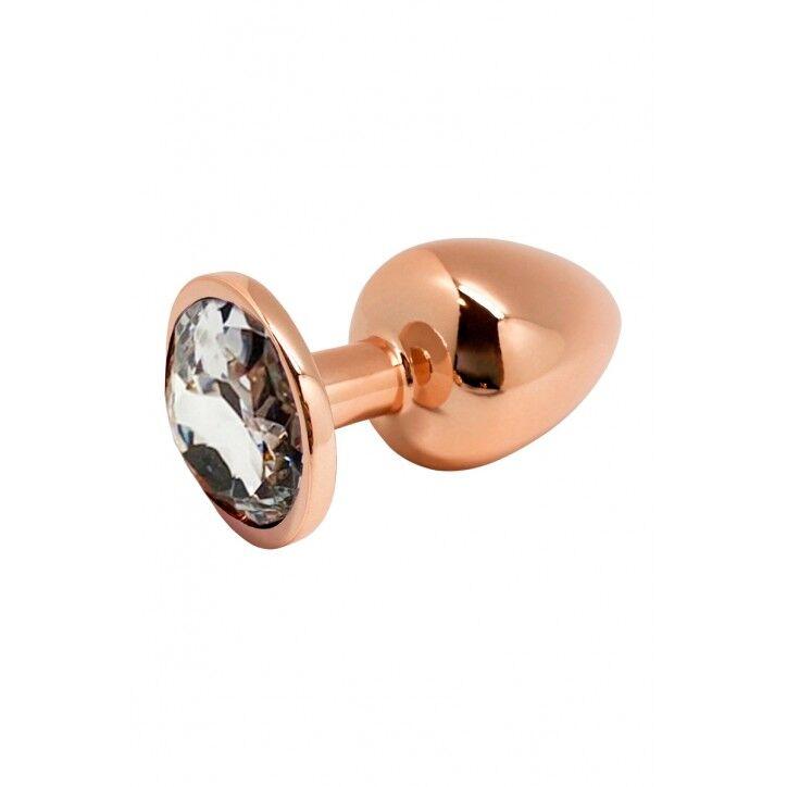 Металева анальна пробка Wooomy Tralalo Rose Gold Metal Plug Size L, діаметр 4 см, довжина 9 см, фото 1