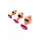 Металева анальна пробка Wooomy Tralalo Rose Gold Metal Plug Magenta S, діаметр 2,8 см, довжина 7 см, фото 4