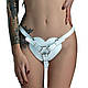 Трусики Серце для страпону з натуральної шкіри Feral Feelings - Hearts Strap-on Belt White, фото 2