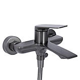 Змішувач для ванни Qtap Vlasta New (з душовим гарнітуром) QTVLA259GMB45643 Gunmetal Black PVD, фото 3