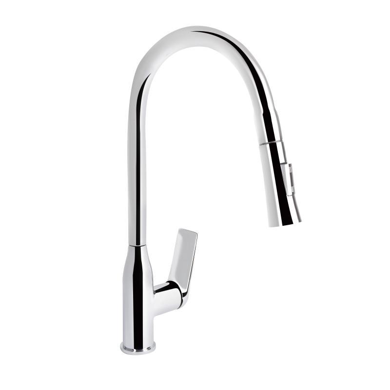 Змішувач для кухні Qtap Vlasta New з висувним виливом QTVLA344CRM45646 Chrome, фото 1