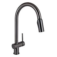 Змішувач для кухні Qtap Rozcesti з висувним виливом з підключенням для питної води QTROZ366GMB45939 Gunmetal