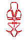 Портупея-тедді з ременів Leg Avenue Studded O-ring harness teddy M Red, екошкіра, фото 6