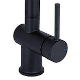 Змішувач для кухні Qtap Rozcesti з висувним виливом з підключенням для питної води QTROZ367BLM45943 Black Matt, фото 4